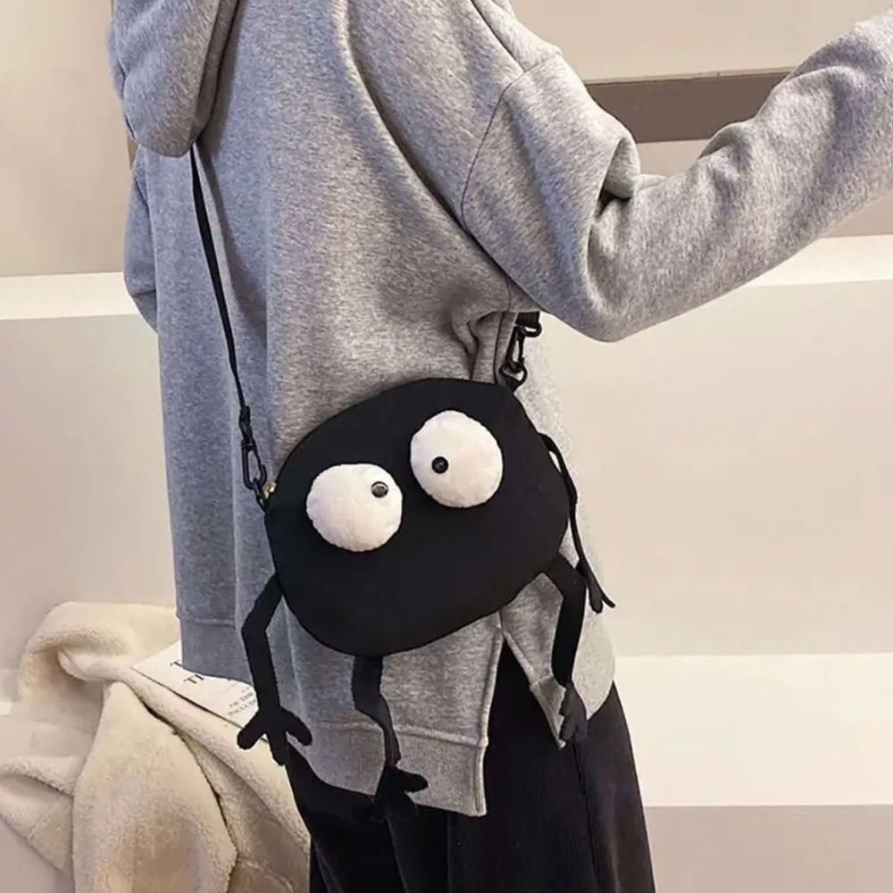 Black and White Cartoon Character Crossbody Bag - Picture 2 of 8